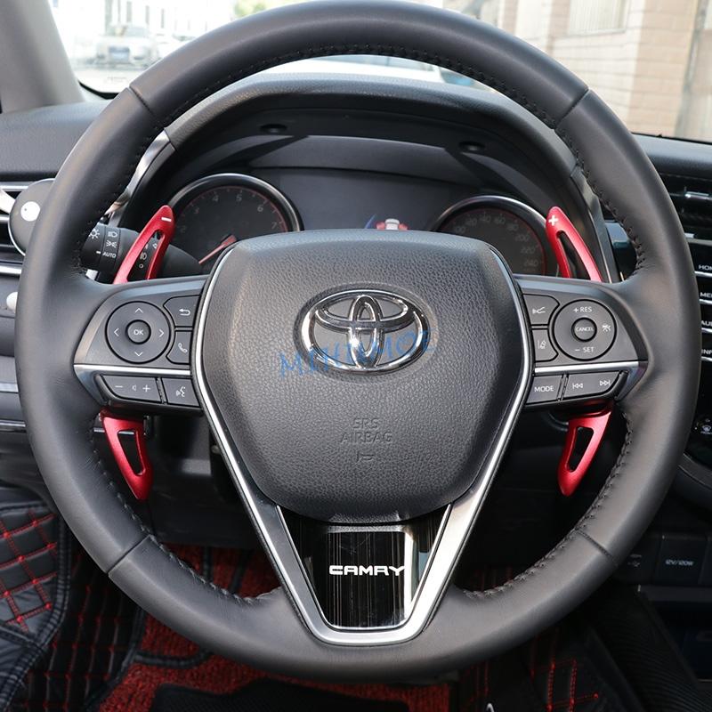 Aluminum Interior Steering Wheel Paddle Shifter Gear Shift Extension For Toyota Camry Avalon Corolla Red