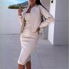 Women's Solid Color Commuter Slim Party Outfit Suit Fashion Casual Long Sleeved Coat with Suspenders Dress Set Fall Elegant