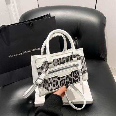 Internet Celebrity Leopard Print Handbag 2025 Spring New Versatile Ins Shoulder Messenger Bag Temperament Foreign Style Small Square Bag Women