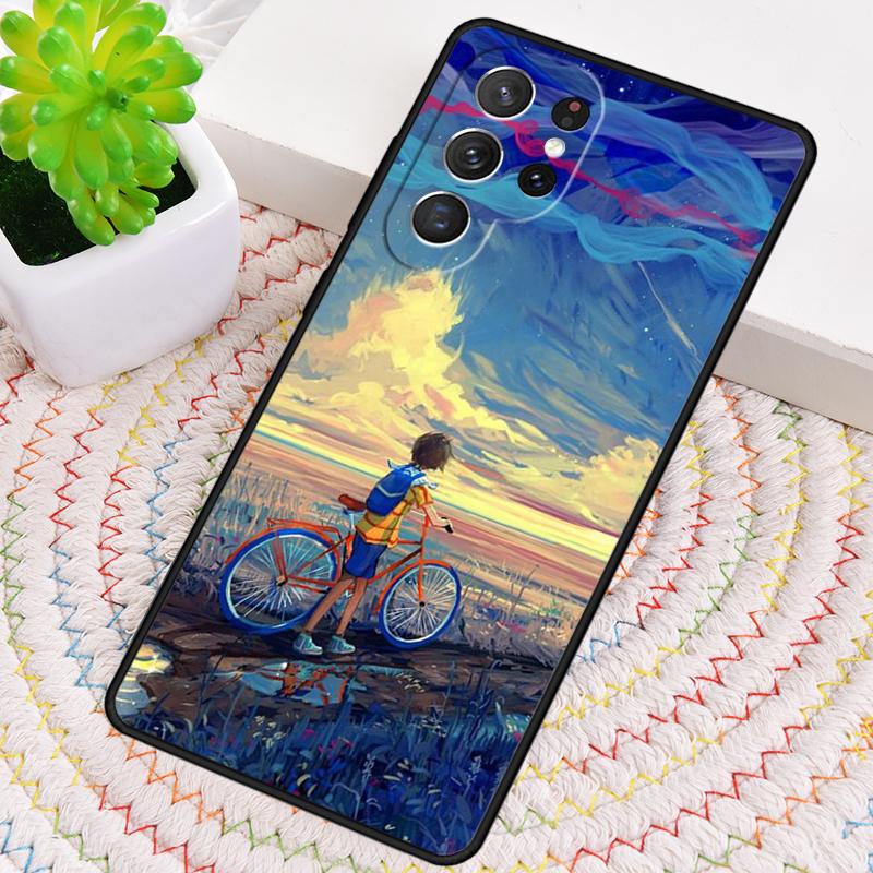 BIKE CYCLING art Phone Case for Samsung Galaxy note 10 pro S26 Ultra S23 S24 FE S25 S21 S22 PLUS shockproof Cove