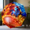 Football Player In Flames Umbrella Folding umbrella, automatic umbrella 8-Frame for Travel, camping Use Gift for Halloween Christmas