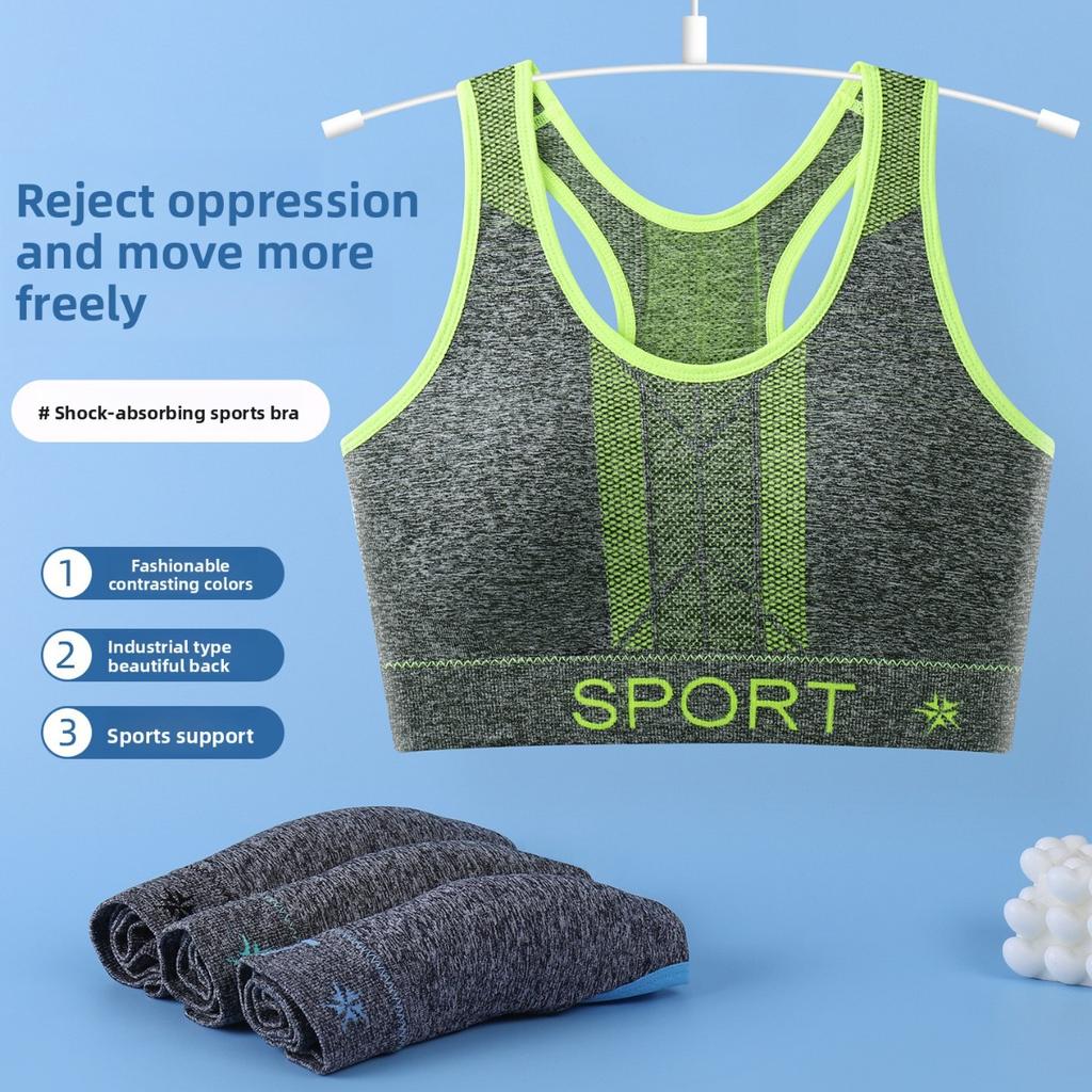 Damen Sport-BH Ohne Bügel, Uni, Kann Außen getragen werden, Mit Weicher Stütze und Enganliegender Rückenstütze, Sport, Laufen, Yoga, Fitness,