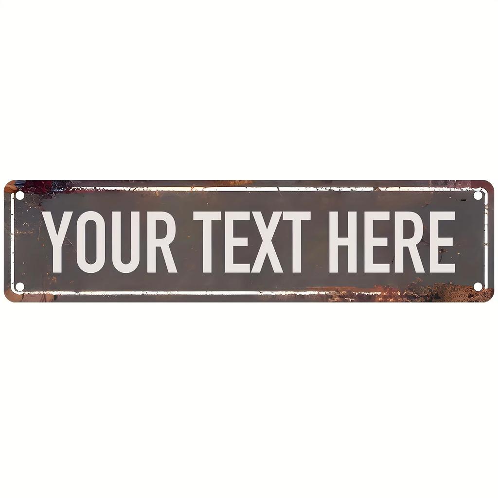 2D Flat Custom Dark Gray Metal Sign Vintage Rustic Waterproof Wall Decor