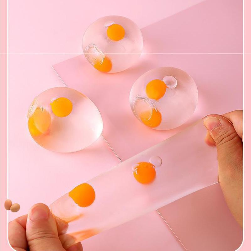 Transparent Simulation Double Yolk Egg Squishy Toys Stress Relief Balls Decompression Anxiety Reducer Fidget Toy For Adults Kids
