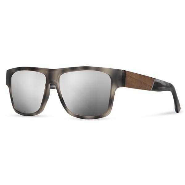 Kaempeu Cliff Matte Pearl Grey Walnut Hd+ Polarized Silver Mirror Lens