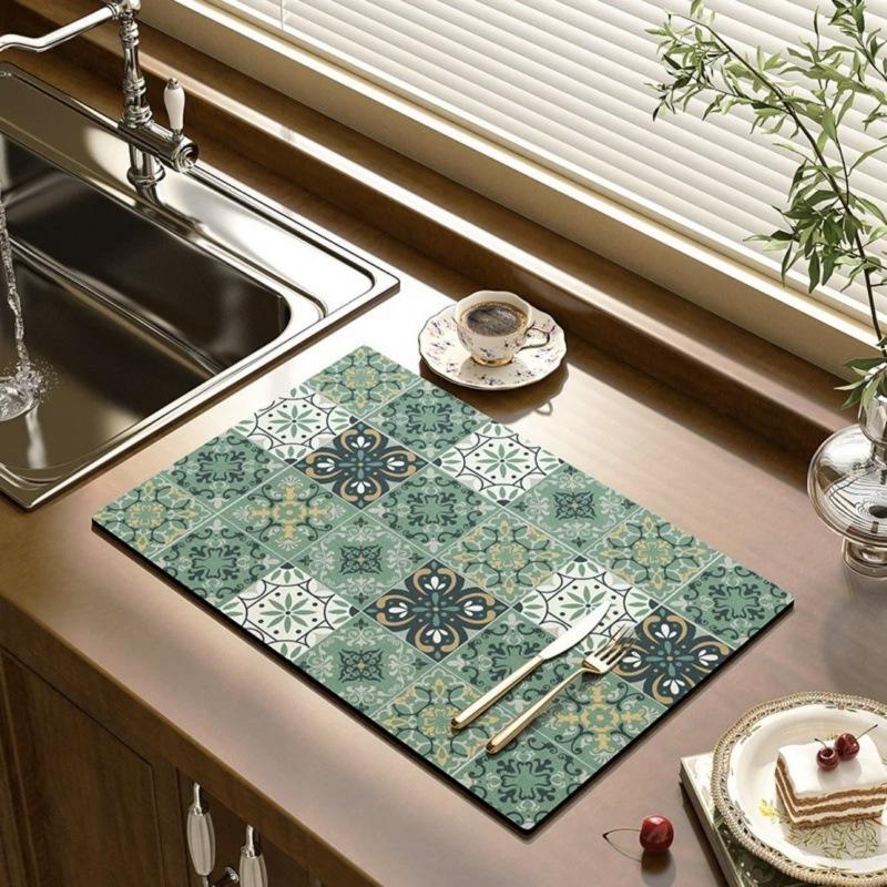 Diatomaceous Earth Non-Slip Mat Kitchen Draining Mat Heat Insulation Coaster Water Absorption Mat