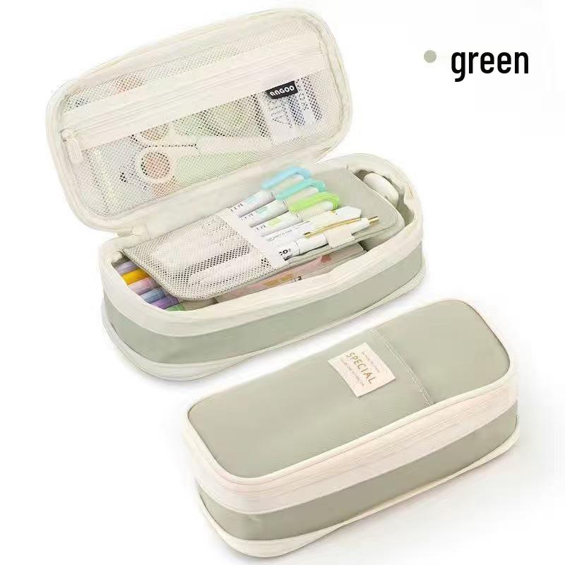 Macaron Multi-layer Pencil Case: Large Capacity, Pure Color Stationery Box for Boys and Girls in Junior High & High School
