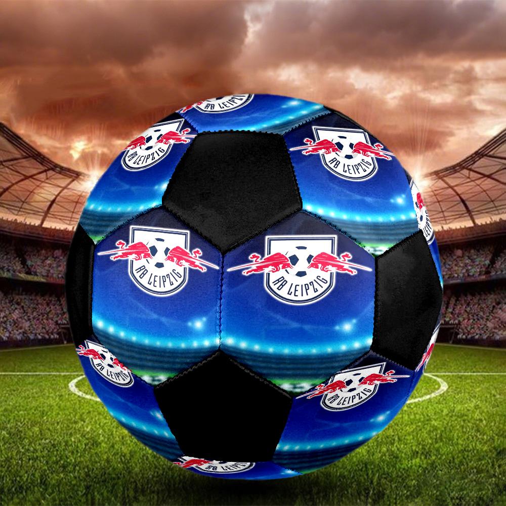 RB Leipzig Indoor Soccer Ball Colorful All Ages Size 5 Machine Stitched PVC Competition Ready Durable High-Bounce