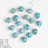 Flower glaze blue ceramic beads loose beads handmade DIY necklace accessories material beads