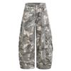 Herren Tarnung Cargohosen Gebogen Weiter Bein Lockerer Schnitt Mehrere Taschen Streetwear Hosen