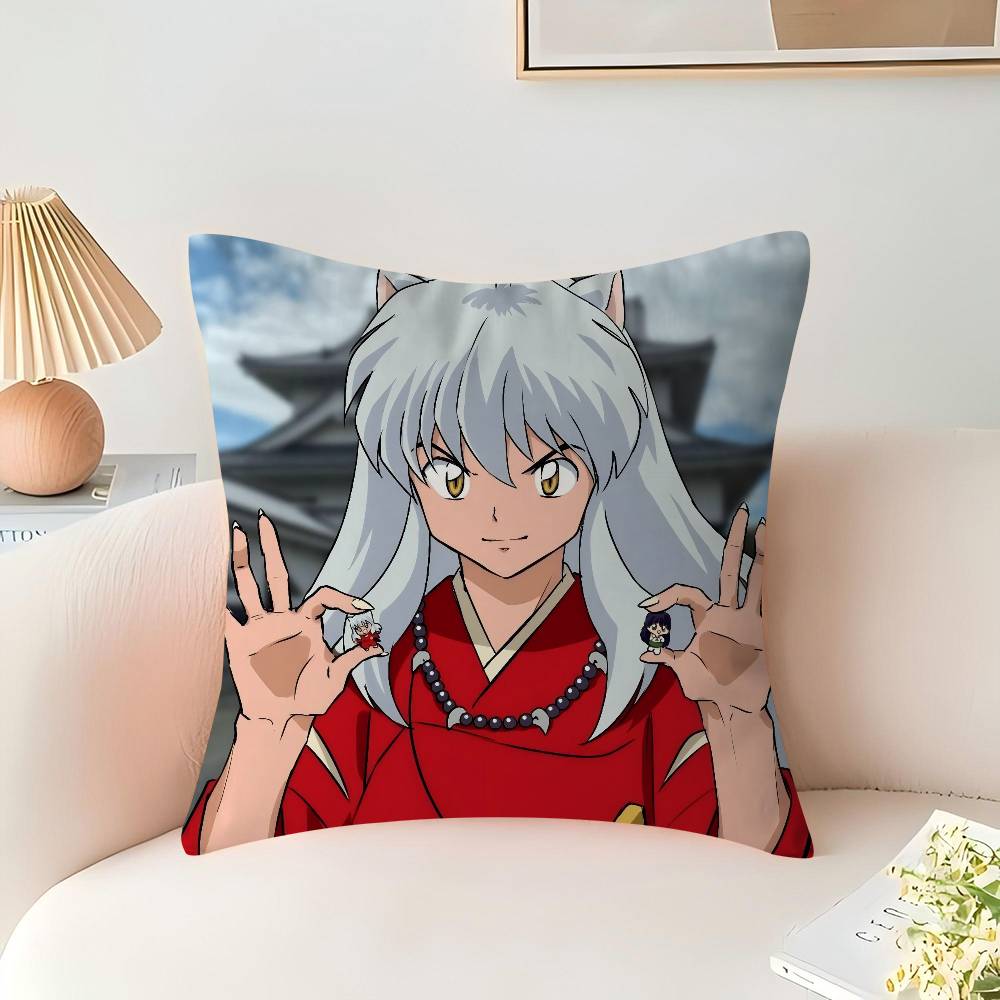 Anime Inuyasha Cushion Cover Car Throw Pillow Case For Sofa Car Christmas Gift 40x40cm 45x45cm