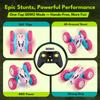Threeking Remote Control Car for 4WD Stunt Remote Control Car with Birthday Gift for Boys and Indoor and Outdoor Suitable for Children Ages 6 and Pink