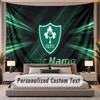 Custom Name Text Tapestry Ireland Rugby Personalized Polyester Wall Tapestry For Bedroom And Room