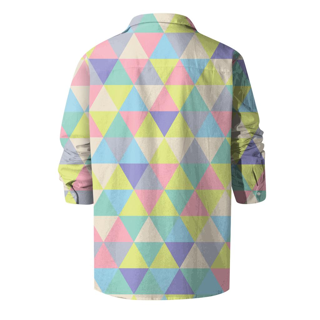 Designer Spring Summer Men's Casual  3D  Halloween Printing Hawaii Shirt Blouse Long Sleeve Shirts