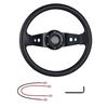 Rallye-Lenkrad mit tiefem 2-Speichen-Design, 320 mm Durchmesser, universelles Aluminium-Leder-Effekt