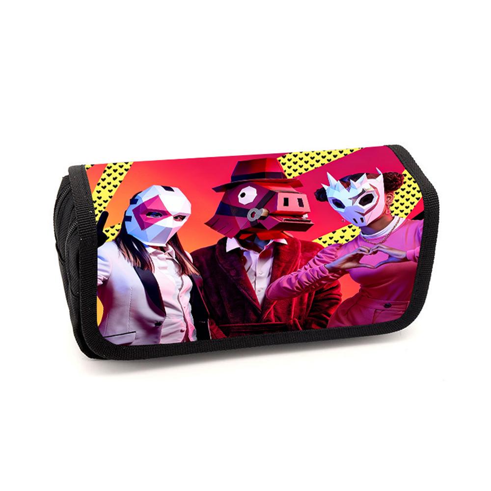 FORTNITE Cartoon Pencil Box Double Layer Flip Pen Case Lightweight Stationery for Kids School Daily Use,Boys&Girls Ages 6-11