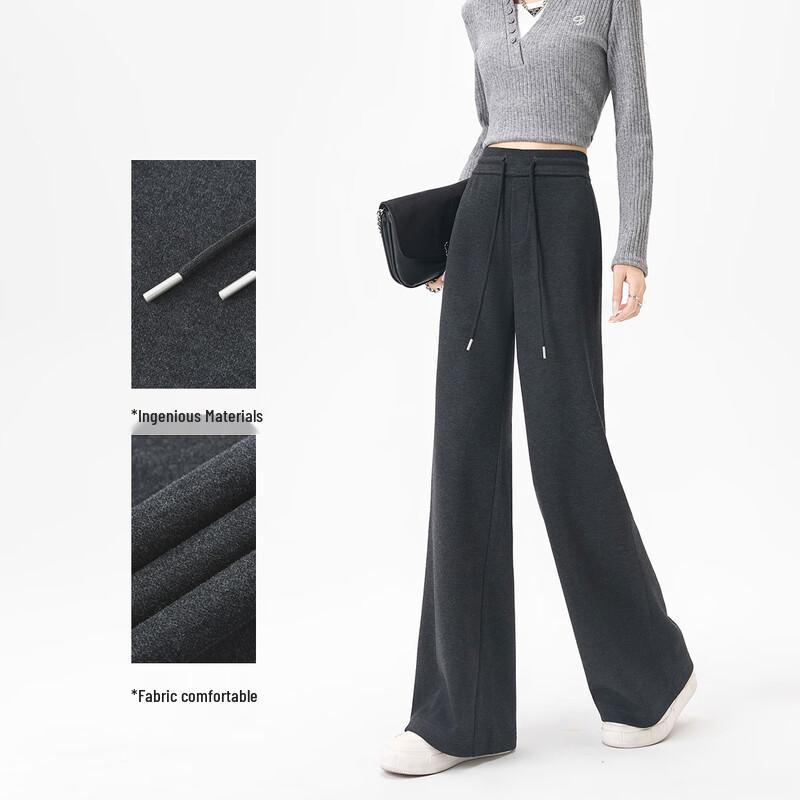 Women's High-Waisted Slim Flare Wool Blend Casual Pants