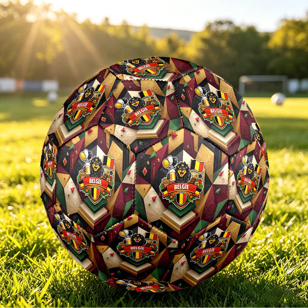 Balón de Fútbol de Bélgica Estampado Tamaño 5 Resistente al Desgaste Estándar para Entrenamiento de Adultos Regalo para Aficionados para Partido Deportivo en Interiores y Exteriores