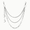 Punk Multi Layer Waist Chain Hip Hop Star Decor Pant Chain Adjustable Buckle Trousers Accessory For Daily Street Styling Outfit