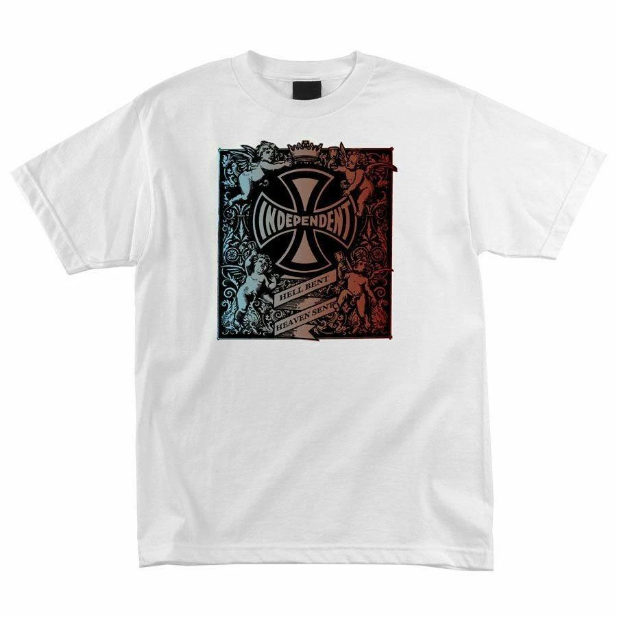Independent Trucks FADED HELL BENT Skateboard T Shirt WHITE L