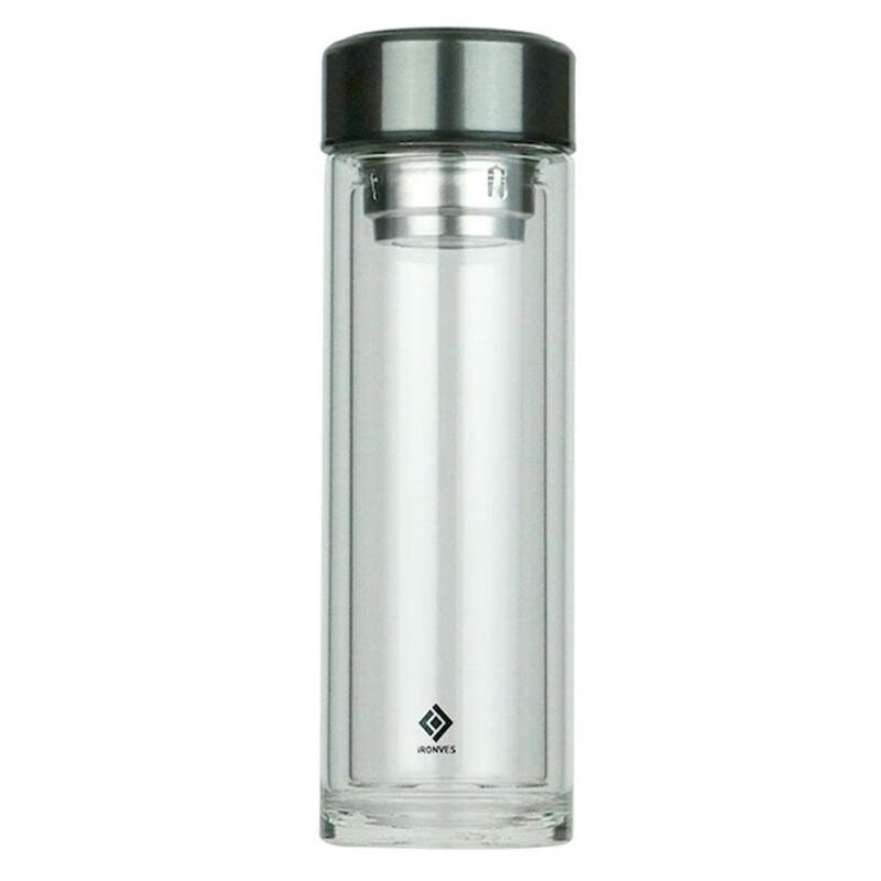 Yileya Double-Wall Borosilicate Glass Business Tumbler with Tea Infuser
