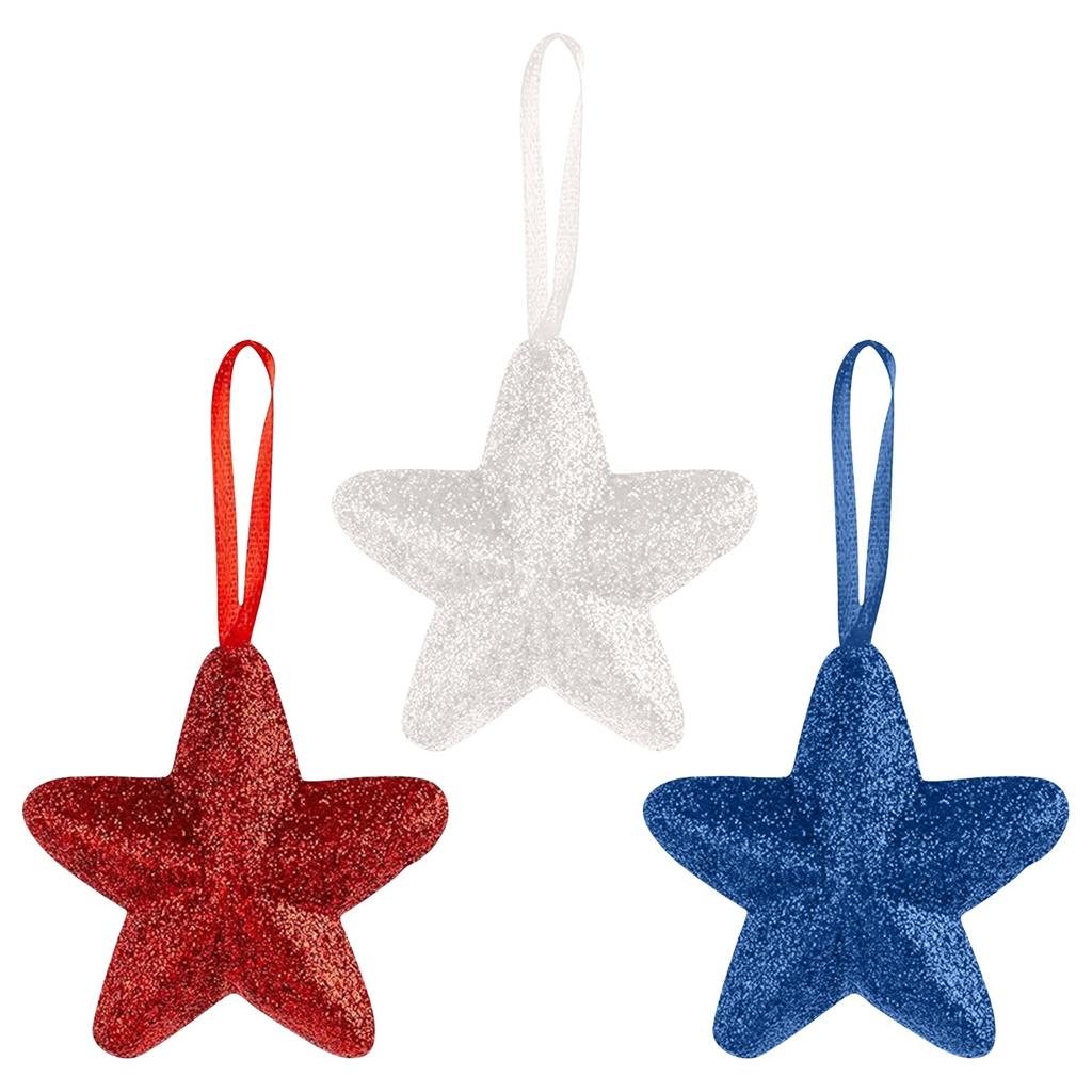 Memorial Day Tree Ornaments, Decorative Patriotic Ornaments Hanging Stars For Independence Day Veterans Day Home Decor