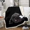 Dog Printed Sherpa Blanket Cute Pug Dog Fleece Throw Blanket 3D Animal Theme Plush Blanket for Sofa Bed Couch Room Decor Lovely