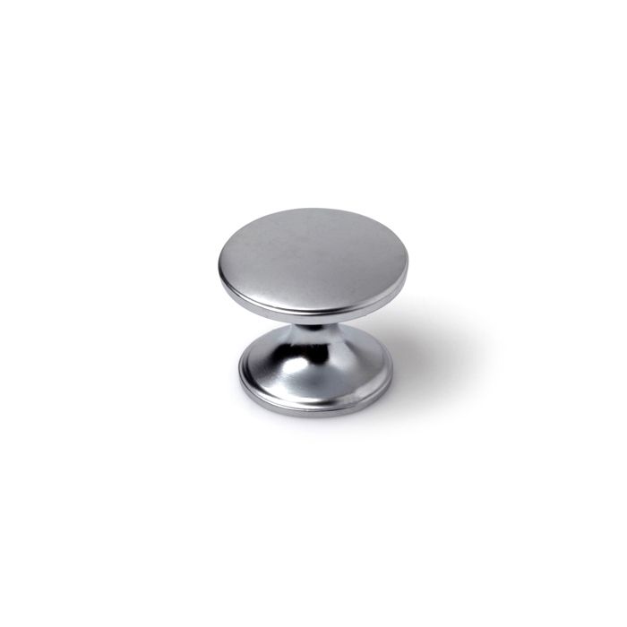Møbelknapper - Rund - Zamak - Modell Antik - Matt finish - Hvit