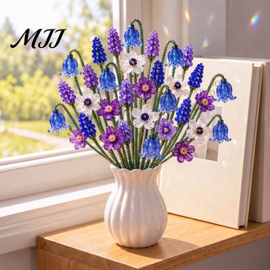 Set Tutorial Fiore con Perline Kit Bouquet di Fiori Selvatici, Artigianato Fai da Te Floreale Decorazione per la Casa Realizza Fiori, Progetto Artistico con Perline per Adulti Adolescenti Kit