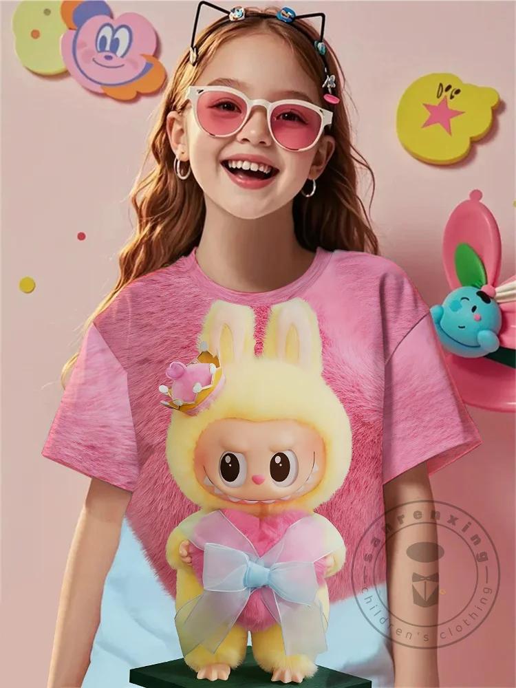 

Детская одежда с принтом Лабубу от 3 до 14 лет, мужская, для улицы, с мультяшным оригинальным крутым дизайном для детей Лабубу, футболка-топ для мальчика, девочки, ребенка 120