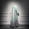 SM003 Muslimisches Jalabiya-Print-Langarmkleid mit Heißbohren - Damenbekleidung im Dubai-Stil