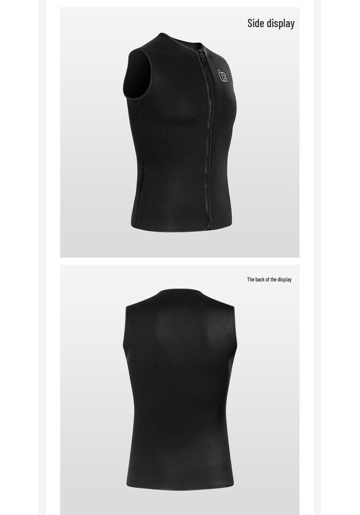 Top de neopreno sin mangas con forro polar de 3 mm unisex para natación en aguas frías, surf y snorkel.