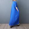 Dimanaf New 2025 Plus Size Summer Dress Women Solid Vintage Casual V-Neck Beach Dress Loose Dress Maxi