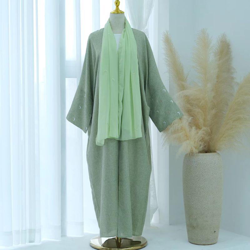 New Arrival Middle East Dubai Embroider Elegance Cardigan Robe Dress Embroidered Cardigan Dress