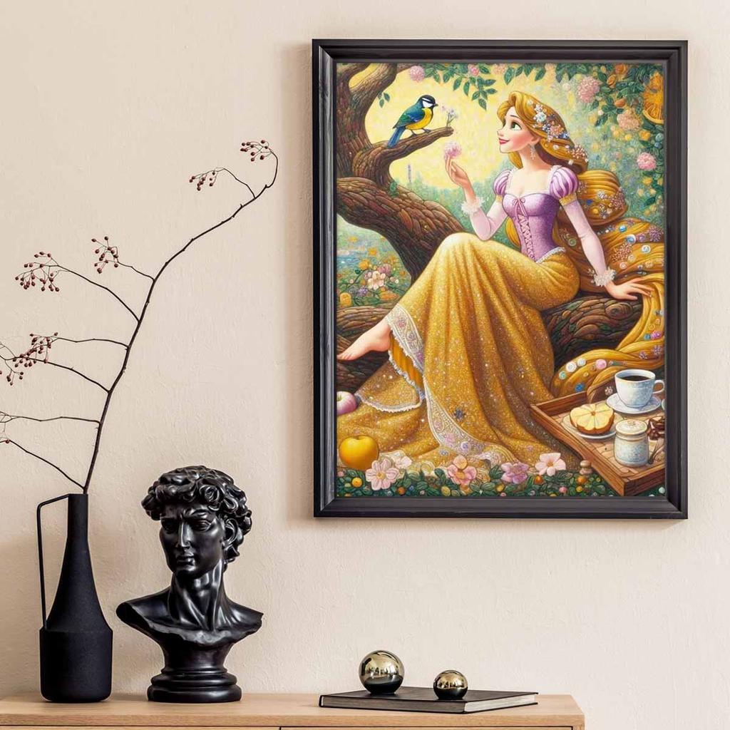 Full Round Diamond Painting Rapunzel Under The Tree Art Rhinestone Picture Mosaic DIY 5D Cross Stitch Embroidery Home Decoration