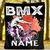 Bmx Outdoor Customize Your Name Blanket Comfortable Soft Lightweight Allseason Multipurpose Blanket For Travel Camping Picnics Sofa Office Bed Living