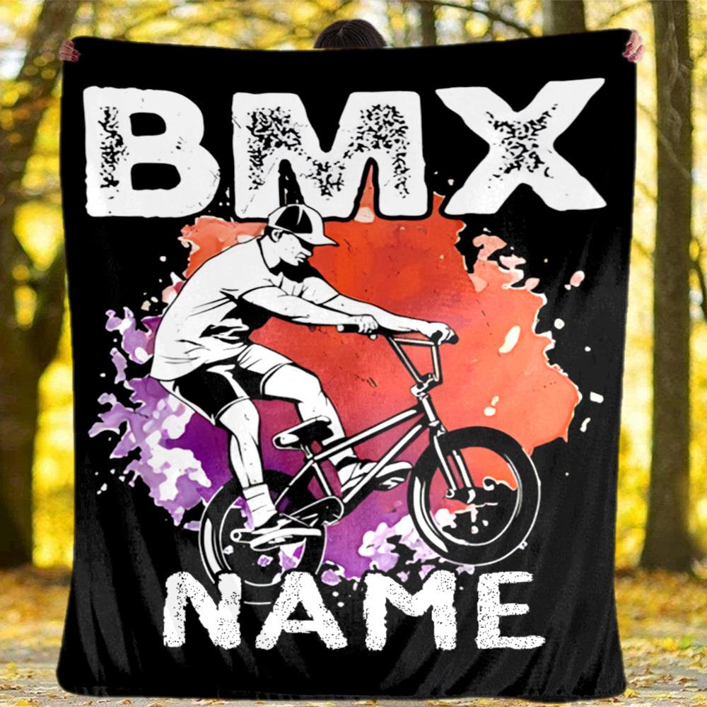 Bmx Outdoor Customize Your Name Blanket Comfortable Soft Lightweight Allseason Multipurpose Blanket For Travel Camping Picnics Sofa Office Bed Living