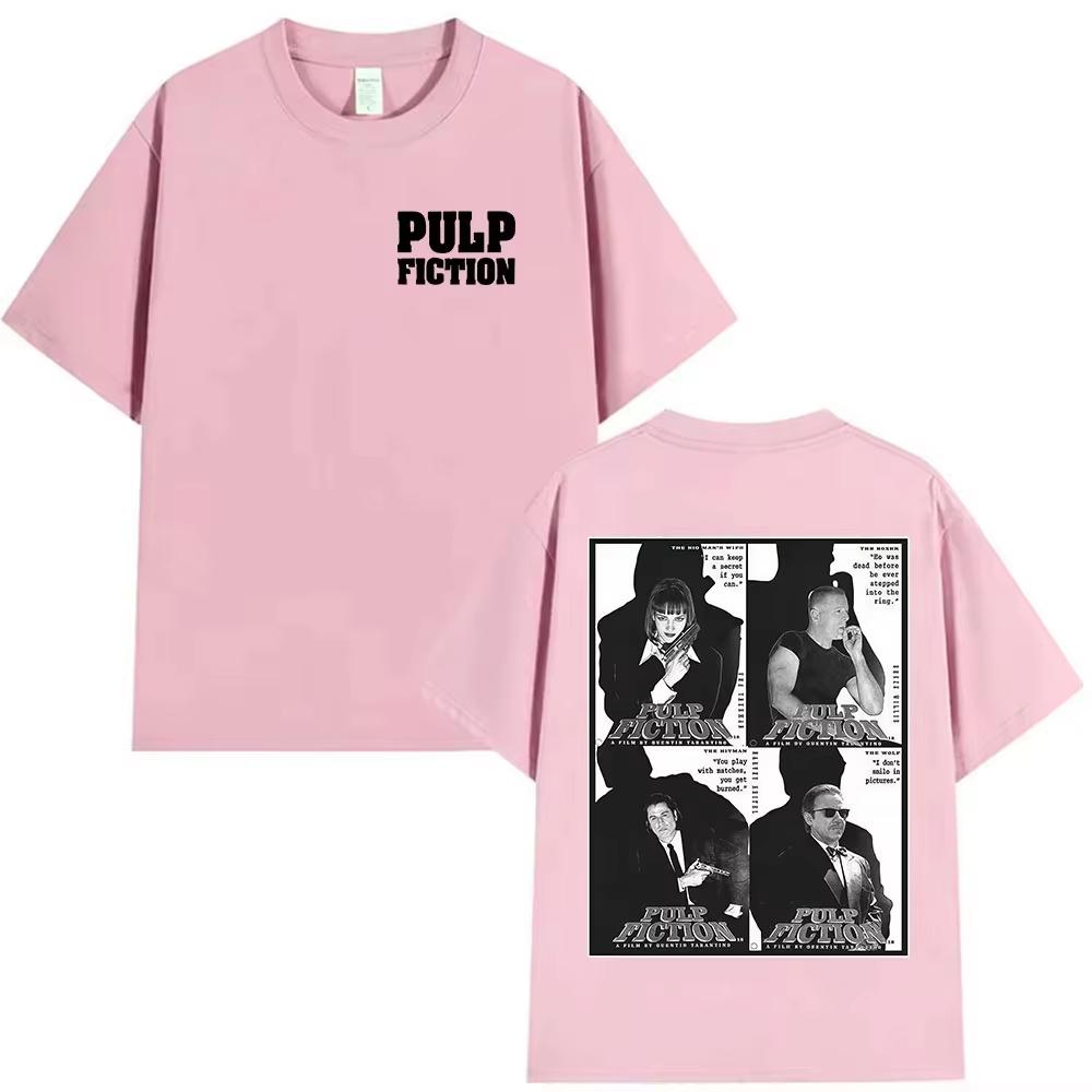 90s Movie Pulp Fiction Graphic T Shirt Unisex Vintage Gothic Fashion Clothing Tshirt Unisex Casual Pure Cotton Shortsleeved Top