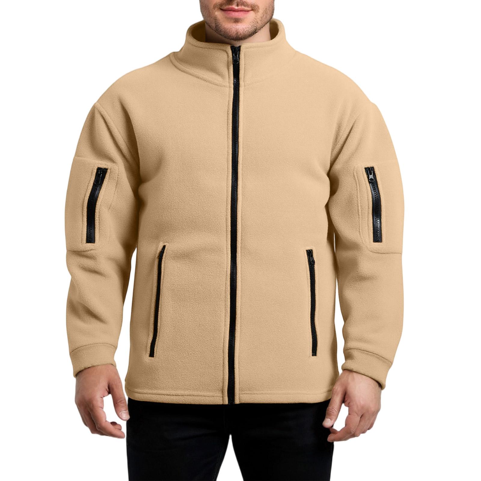 

Men S Standing Tie Pocket Hoodie, Fashionable Outdoor Sports Jacket L хакі