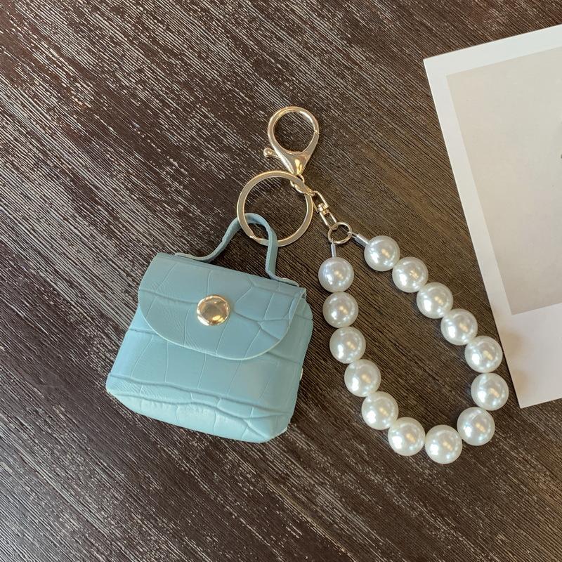 Perlen Tasche Anhänger Auto Schlüsselanhänger Handgefertigt Mini Tasche Zubehör Schmuck PU Leder D-Schnalle Großhandel