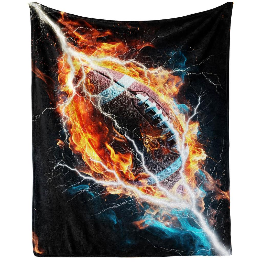 Rugby-Muster digital bedruckte Polyester-Schlafzimmer-Samt-Flanell-Decke Fleece-weiche Sofa-Überwurfdecken für Betten