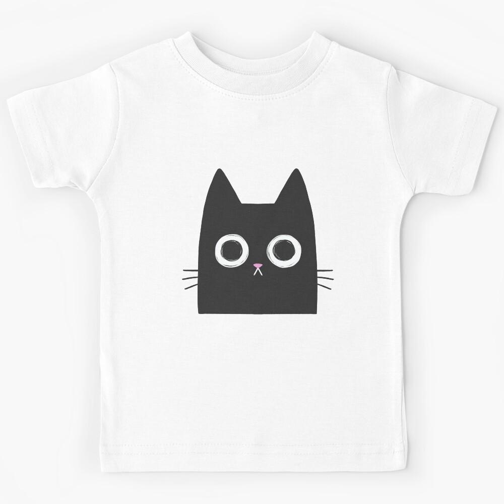 Staring Black Cat Kids T-Shirt 140