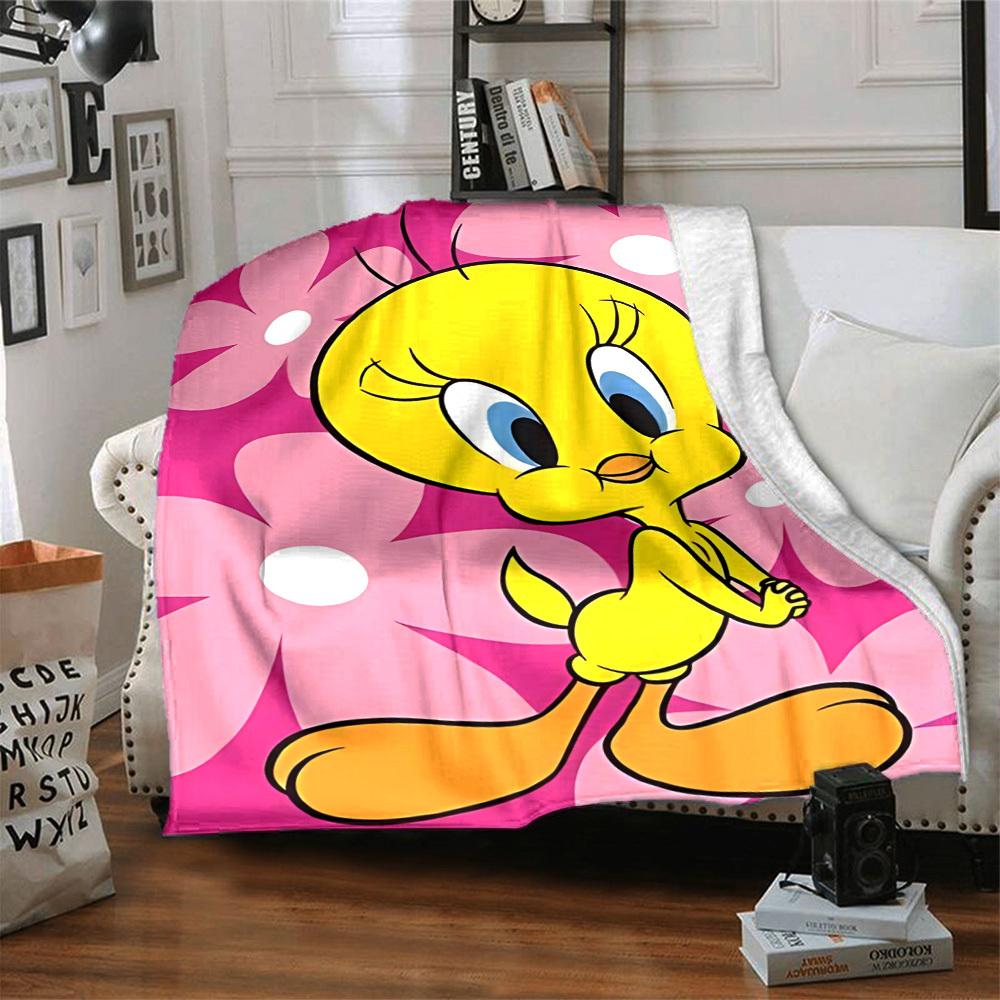 1pz Coperta Uccellino Titti Fibra di Poliestere, Comfort per Tutte le Stagioni per Divano, Letto, Ufficio, Auto, Campeggio, Ideale Decorazione per la Casa e Regalo, Comfort per l'Ufficio