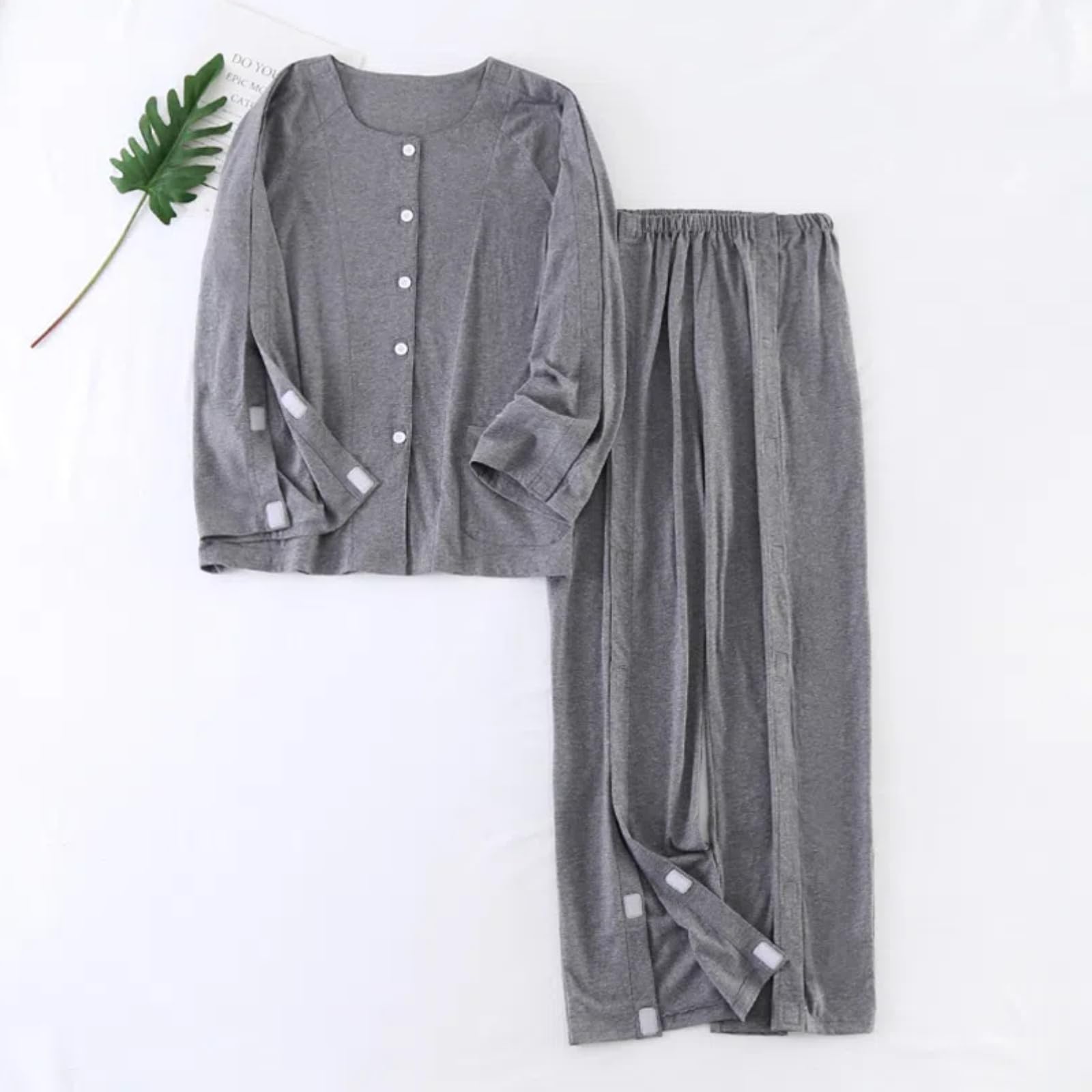 

LAROTSUBA Уход за лежачими больными Уход за лежачими больными Костюм для ухода за парализованными пожилыми людьми Пижама, Костюм, Пожилые, Одежда свободного кроя, серый