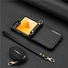 Compatible with Samsung Z Flip7/6 Leather Crossbody Strap Case, Z Flip5 Card Slot 3-Fold Cover.