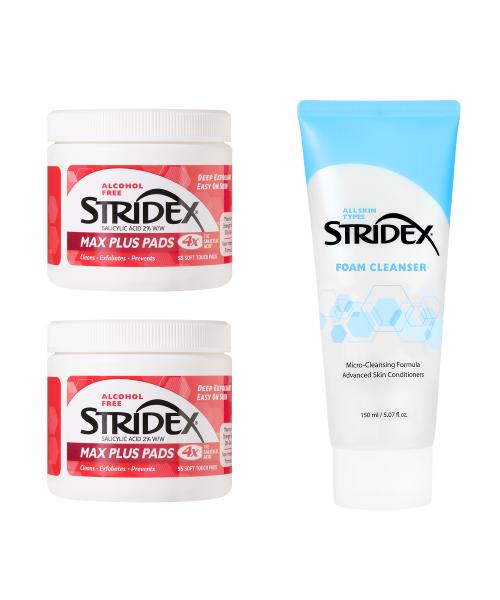 Blistex [подарок] Стридекс Макс Плюс Пэды 55 шт. 2 + Пенка для умывания 150 мл NONE