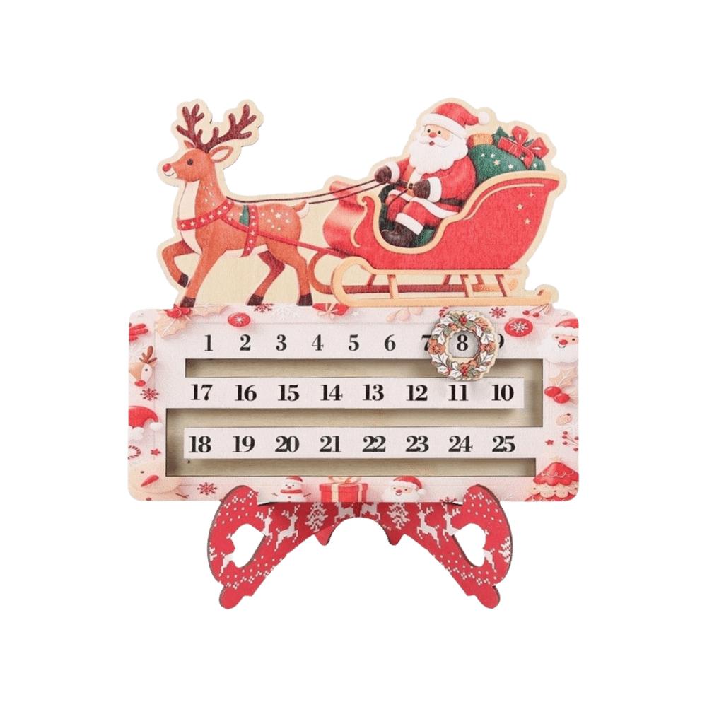 Santa Claus Decoration Calendar Wooden Christmas Decor Creative Christmas Advent Calendar Home