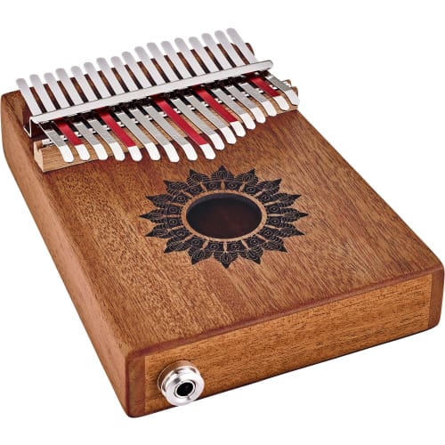 MEINL Sonic Energy Collection Electric Kalimba with Soundhole Pickup, Mahogany, 17 Keys, C Major Scale, PKL1708H (Includes Case, Bag, Cloth, and Tunin