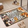 Pattern H-Happy L-Little D-Dog I-Is C-Cute Floor Mat Diatomite Bath Mat, Quick Dry, Absorbent, Multi-Scene Mat