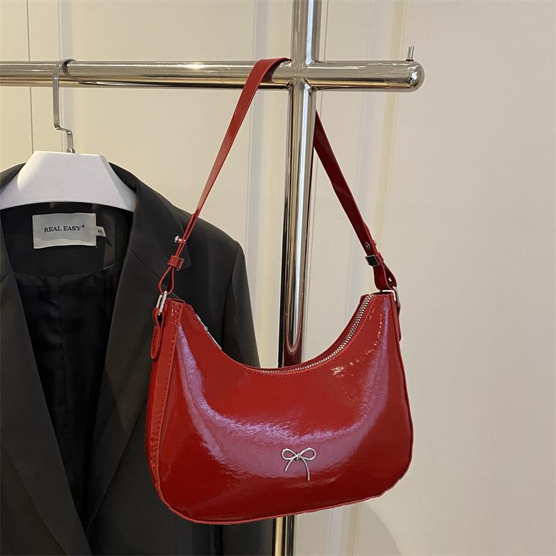 2025 new solid color popular texture underarm bag versatile fashion messenger bag French niche shoulder handbag